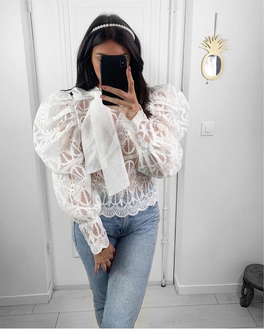 Lace puff long sleeve white (Category: Others Tops) located in Quezon City. Submitted by plines (Listing ID 1374171307, Image 1). Description: .