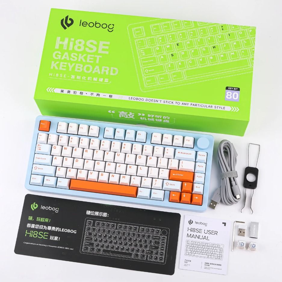 LEOBOG Hi8 SE 75% Wireless Aluminum Gaming Keyboard (Category: Computer Keyboard) located in Singapore. Submitted by jmlel (Listing ID 1374280529, Image 1). Description: - Hot Swappable Creamy Keyboard - Programmable Custom Mechanical Keyboard with FR4 Plate - RGB Backlit - 3 Modes of connection (Type-C wired, 2.4G Wireless, Bluetooth) - 8000mAh battery capacity - For Win/Mac/Linux Open to questions & negotiations, feel free to dm for info Able t