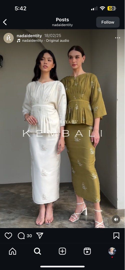Nada identity - DHIA. Off white (Category: Baju Kurung & sets) located in Subang Jaya. Submitted by 2ndchances_ (Listing ID 1374235321, Image 1). Description: New! Wrong sizing for me. .