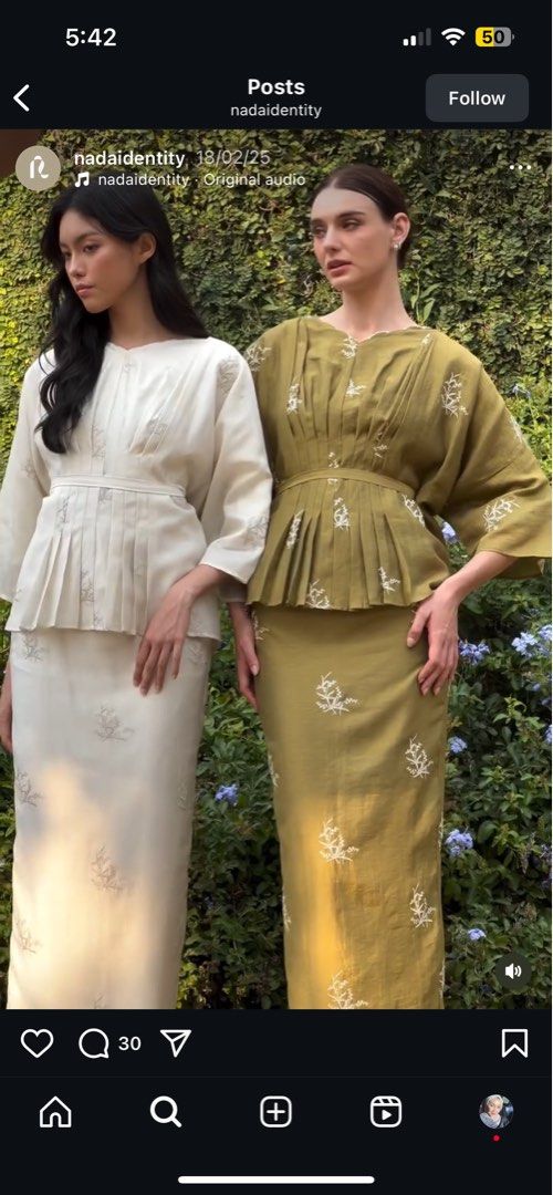Nada identity - DHIA. Off white (Category: Baju Kurung & sets) located in Subang Jaya. Submitted by 2ndchances_ (Listing ID 1374235321, Image 2). Description: New! Wrong sizing for me. .