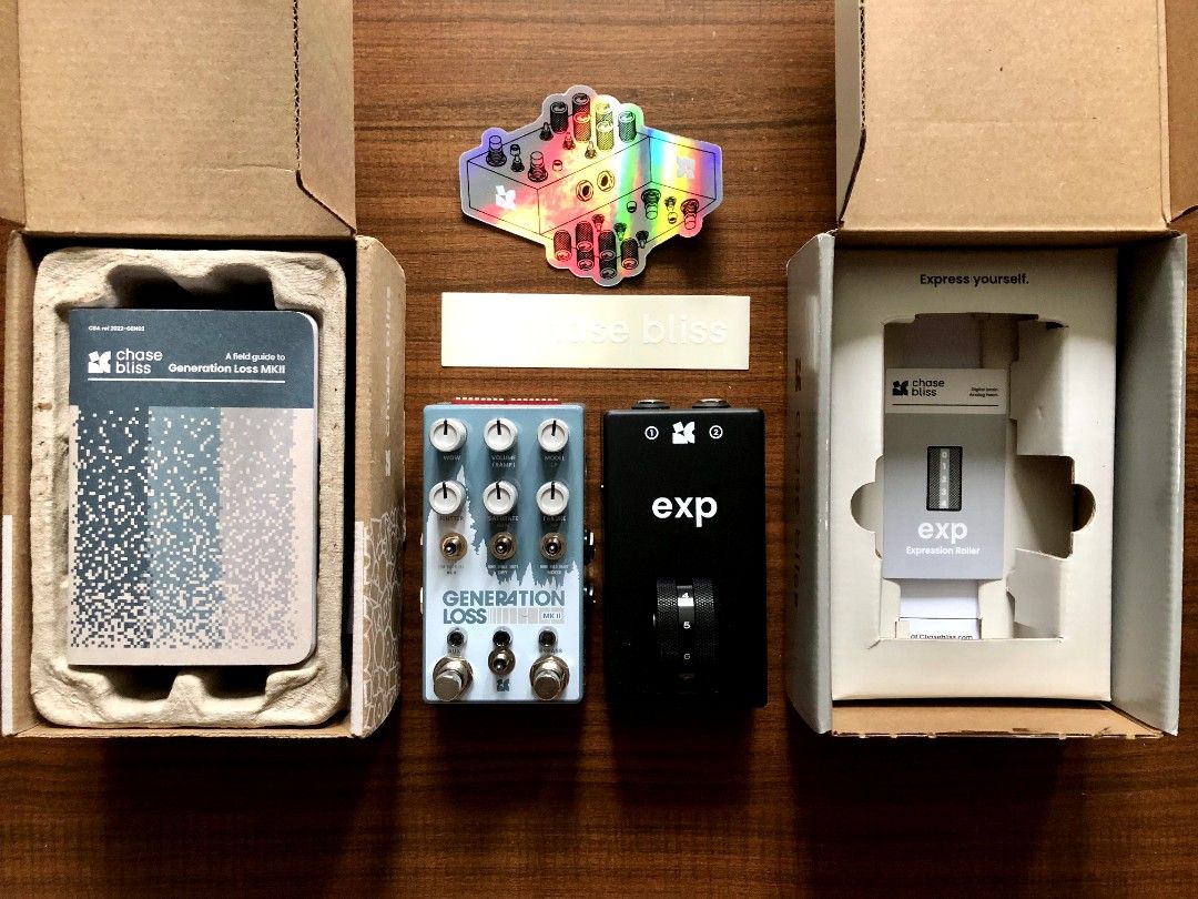 New Chase Bliss Lo-fi Effects Pedals (Category: Musical Instruments) located in Makati City. Submitted by lorriefiggy (Listing ID 1374286900, Image 1). Description: New Chase Bliss Lo-fi Effects Pedals For Sale! Generation Loss MKII Price: Php 22,000 Brand: Chase Bliss A stereo delay pedal that delivers nostalgic, lo-fi textures and authentic analog warmth by emulating the imperfections of vintage tape and VHS Exp Expression Roller Price: Php 11,