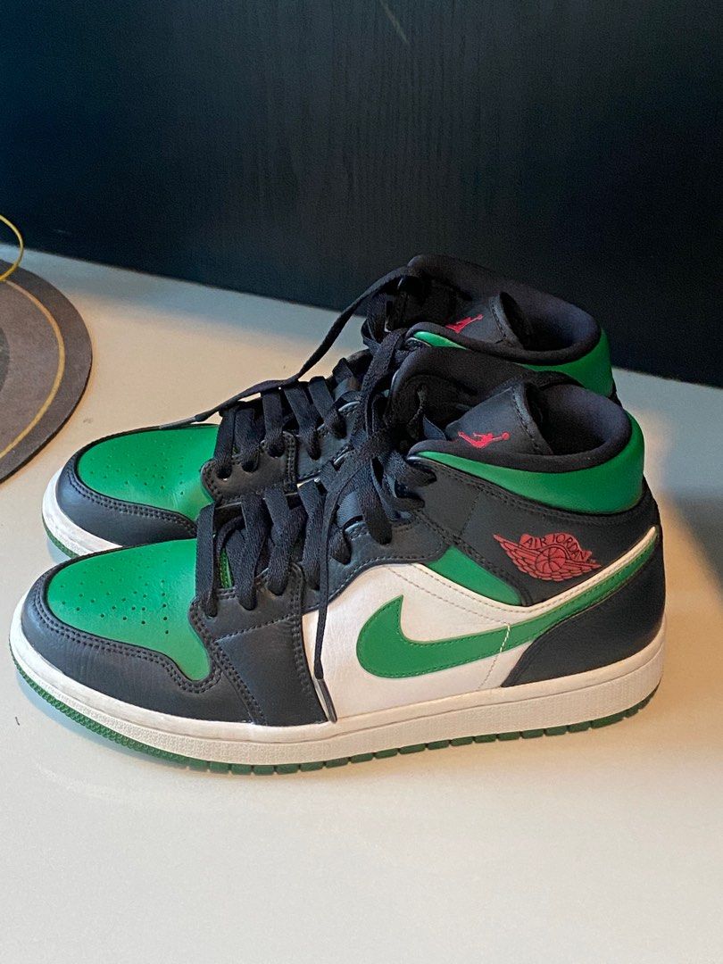 Nike Air Jordan Mid Green Toe, Fesyen Wanita, Sepatu di Carousell