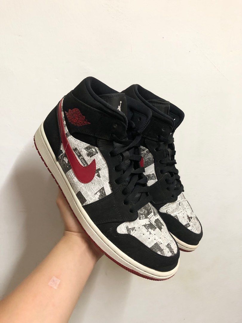 Michael Jordan Jordans Newspaper Black First Air Jordans Released