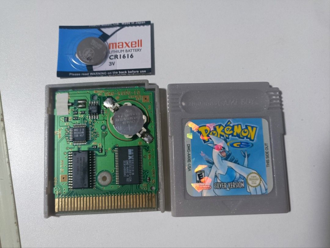 Pokemon silver for GBC (Category: Nintendo) located in Marikina City. Submitted by m4rck (Listing ID 1374248565, Image 3). Description: Tested working Repro label Easy Replaceable battery Inclusion: 1 brandnew battery sealed Meetup: marikina city Payment: gcash Shipping: lalamove, j&t.