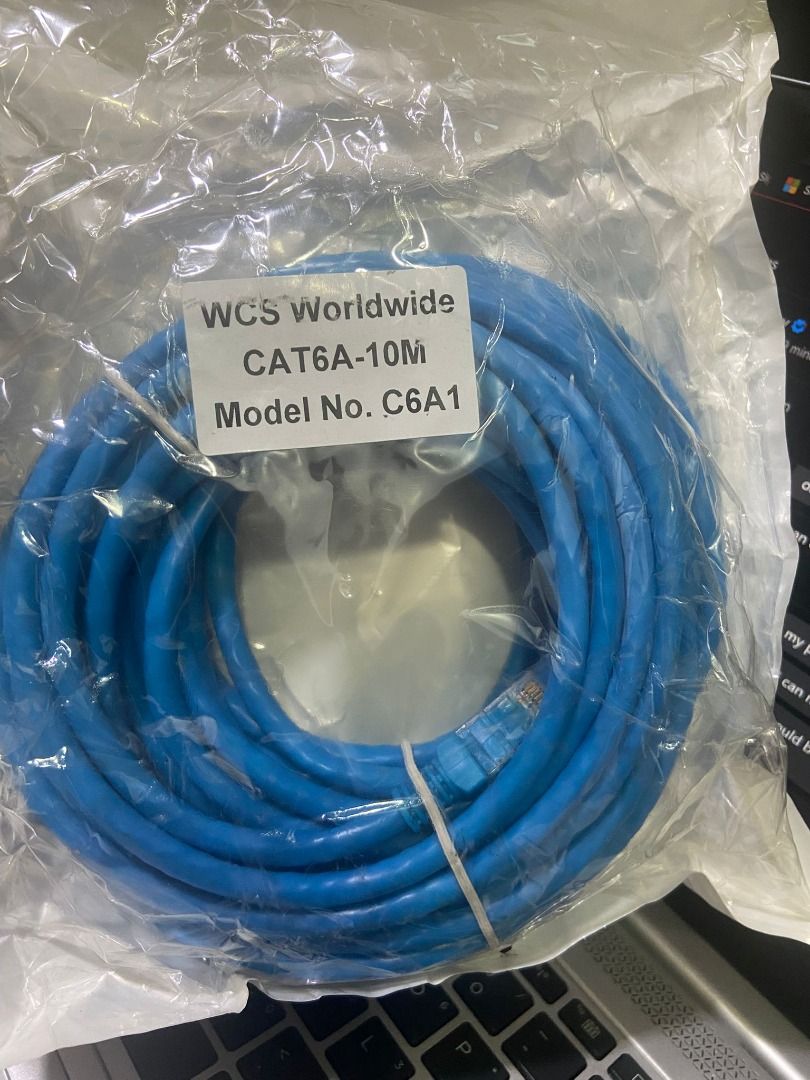 RJ45 CAT6A 10m (Category: Cables & Adaptors) located in Singapore. Submitted by tech_boiii (Listing ID 1374226666, Image 1). Description: RJ45 CAT6A 10m Selling as clearing office space MEETING ONLY WHEN FREE TIME, SELLING NOT PRIORITY JUST CLEARING SPACE WITH FREE TIME, IF CANNOT WAIT DONT BOTHER MEET ONLY AT WCEGA PLAZA LOBBY 3 LEVEL 2(WORKING DAYS LUNCH TIME).
