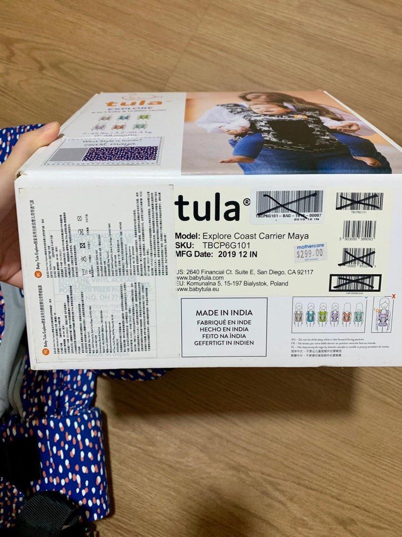 Tula Baby Carrier (Category: Carriers & Slings) located in Singapore. Submitted by rareracket08 (Listing ID 1374269230, Image 2). Description: - Tula baby carrier - bought at $299 at mother care - just used once. As good as new - all box set and user manual are present .
