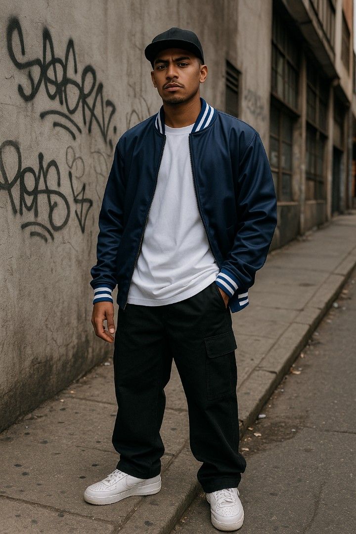 Varsity Jacket (Category: Activewear) located in Manila. Submitted by esteemed_shop (Listing ID 1374203415, Image 3). Description: 🧥 Slide 1: Classic Varsity Style, Elevated Step into timeless fashion with our Navy Blue Varsity Jacket – a perfect blend of vintage athletic vibes and modern streetwear flair. 💙 Slide 2: Premium Comfort Crafted with high-quality, smooth fabric for a sleek feel and lasting comfort. Lightweight but warm – ideal for s