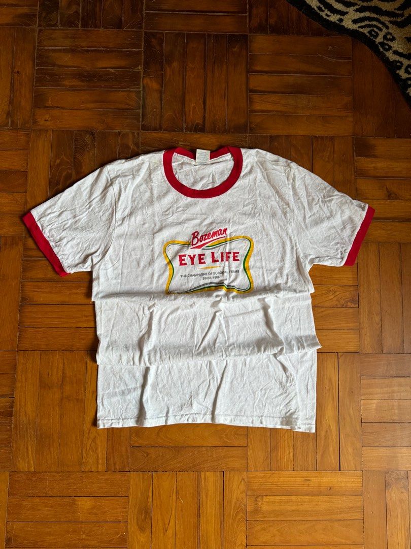 Vintage Red Ringer Tee, Men's Fashion, Tops & Sets, Tshirts & Polo ...