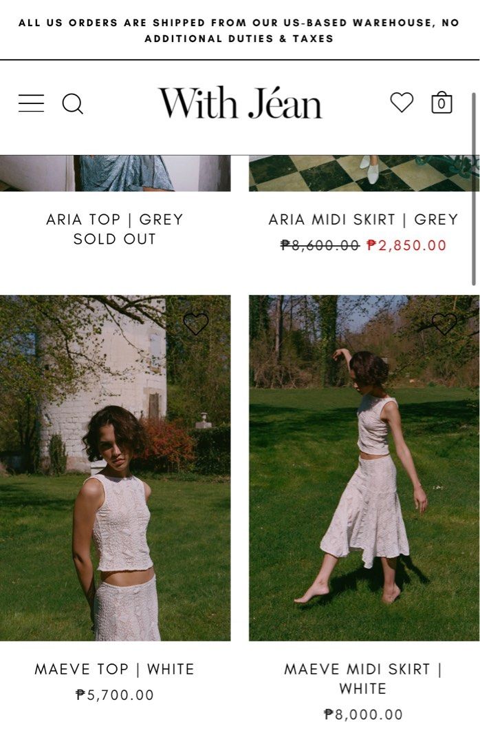 With Jean Maeve Set (Category: Sets or Coordinates) located in Mandaluyong City. Submitted by cusells (Listing ID 1374193199, Image 3). Description: Rfs: top too small (fits XS), bottom fits until M - Factory/ dupe, but same quality.