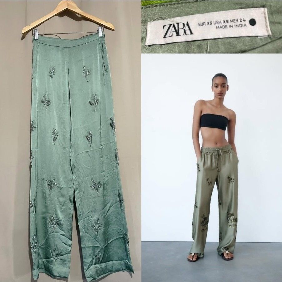 ZARA satin beaded pants (Category: Other Bottoms) located in Pasig City. Submitted by authph (Listing ID 1374319128, Image 1). Description: .