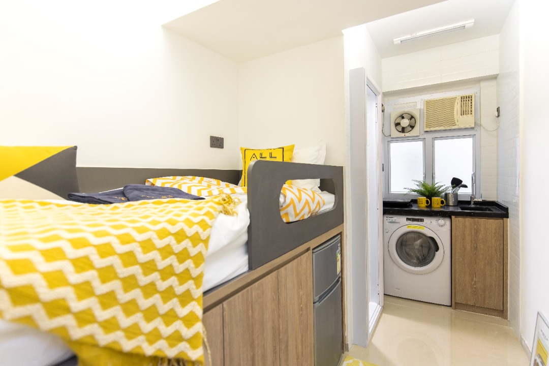 Wan Chai 110 sq ft private room with no commission, single bed, private kitchen and bathroom, with washing machine (available for immediate move-in, long-term rental preferred)63438726422018111