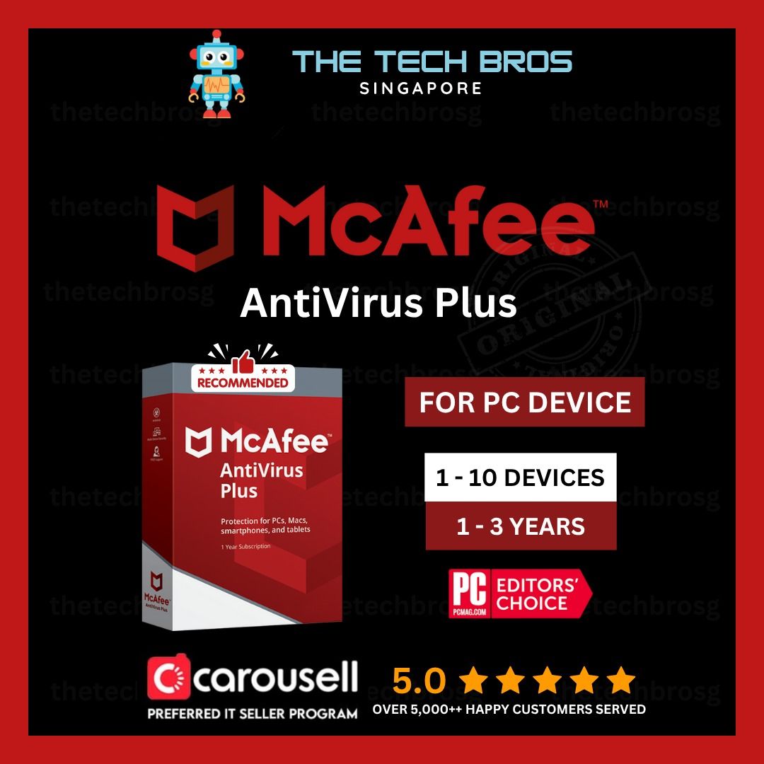 ⭐ McAfee Antivirus Plus Software For Windows & MacOS | 1-10 Devices 1-3 years ⭐[Thetechbrosg] (Category: Software) located in Singapore. Submitted by thetechbrosg (Listing ID 1374424221, Image 1). Description: 🔥 ABOUT MCAFEE 🔥 Award-winning internet security. Dependable Performance. Securing the world’s peace of mind. ❉ 600 million+ - protected devices ❉ 67.2 billion - daily real-time threat queries ❉ 375 threats - discovered every minute -----