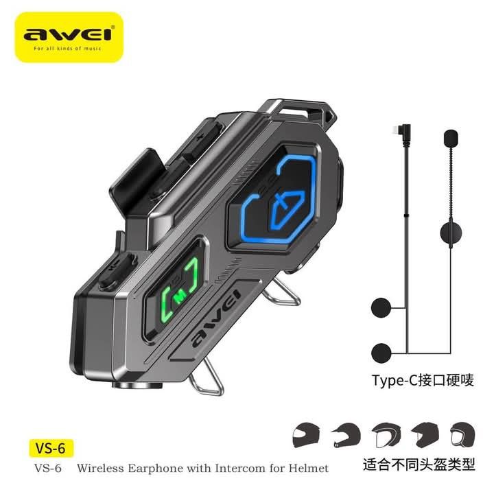 Awei VS-6 VS-1 Motor Helmet Wireless Headset Motor Headset Motor Intercom Headset Awei Bluetooth Earbuds (Category: Headphones & Headsets) located in Manila. Submitted by iliasjen3082126 (Listing ID 1374479310, Image 1). Description: .