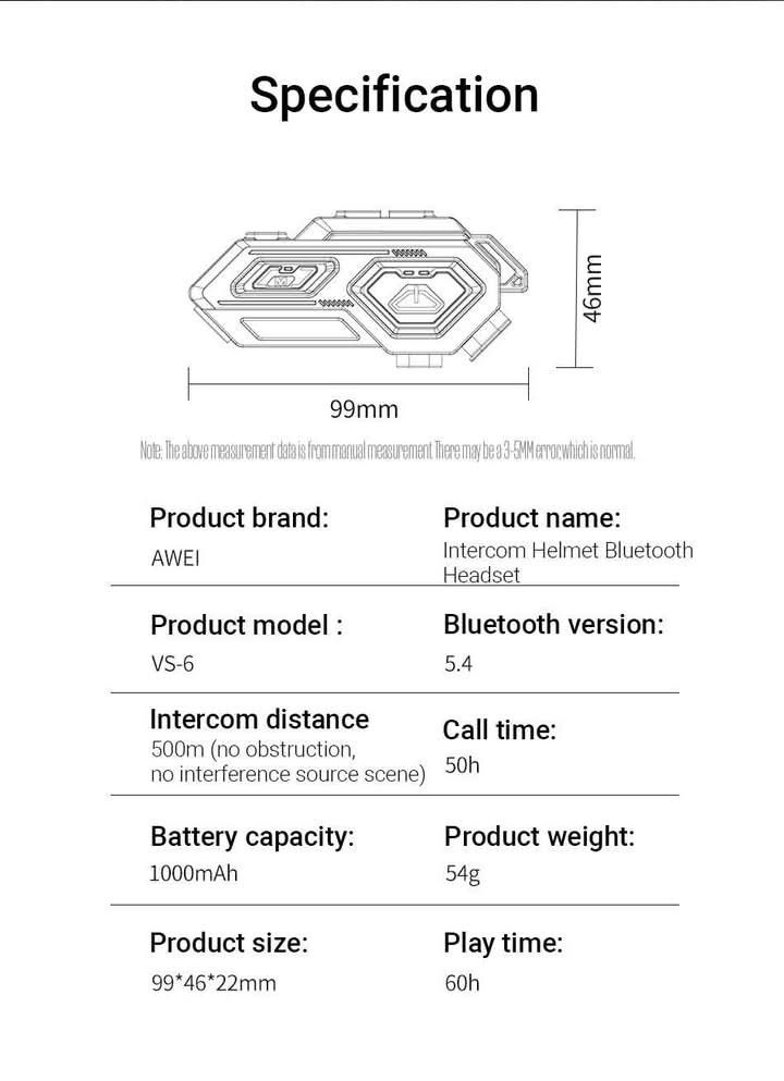 Awei VS-6 VS-1 Motor Helmet Wireless Headset Motor Headset Motor Intercom Headset Awei Bluetooth Earbuds (Category: Headphones & Headsets) located in Manila. Submitted by iliasjen3082126 (Listing ID 1374479310, Image 2). Description: .