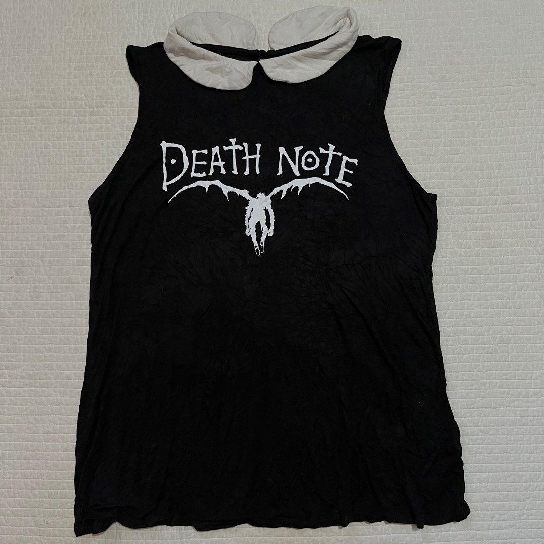 DEATH NOTE RYUK TANK TOP (Category: Tshirts & Polo Shirts ) located in Cagayan de Oro. Submitted by middlesosa (Listing ID 1374360844, Image 1). Description: DEATH NOTE RYUK TANK TOP SIZE MEDIUM - LARGE FITTINGS WIDTH - 19 inches LENGTH - 26 inches STRETCHABLE✅ SHONEN JUMP LICENSED 500 pesos DM ASAP IF INTERESTED📩.