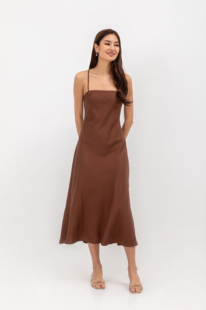 Devon Bias Cut Multiway Linen Maxi Dress (Mocha) , Women's Fashion, Dresses & Sets, Dresses on Carousell Devon Bias Cut Multiway Linen Maxi Dress (Mocha) , Women's Fashion, Dresses & Sets, Dresses on Carousell