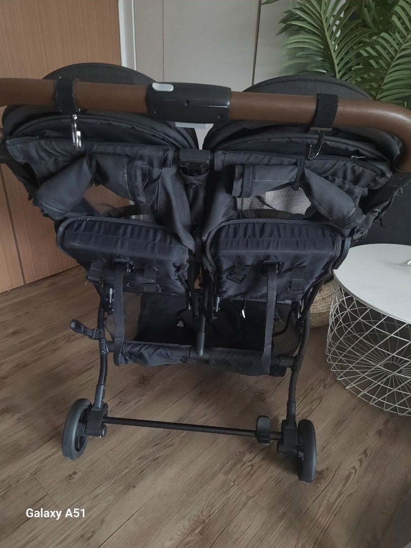 Double Stroller (Category: Strollers) located in Singapore. Submitted by onestopapparels (Listing ID 1374371967, Image 2). Description: pic taken during day time. sign of usage but not abused. not for fussy. looking for a sincere owner. 1 handy closed stroller. not bulky , compact size altho it's a twin stroller.handful not bulky kind of stroller. been a good one. can fit to car boot perfectly. Price firm❗️ selling at a lost❗️ thus not in hurry t