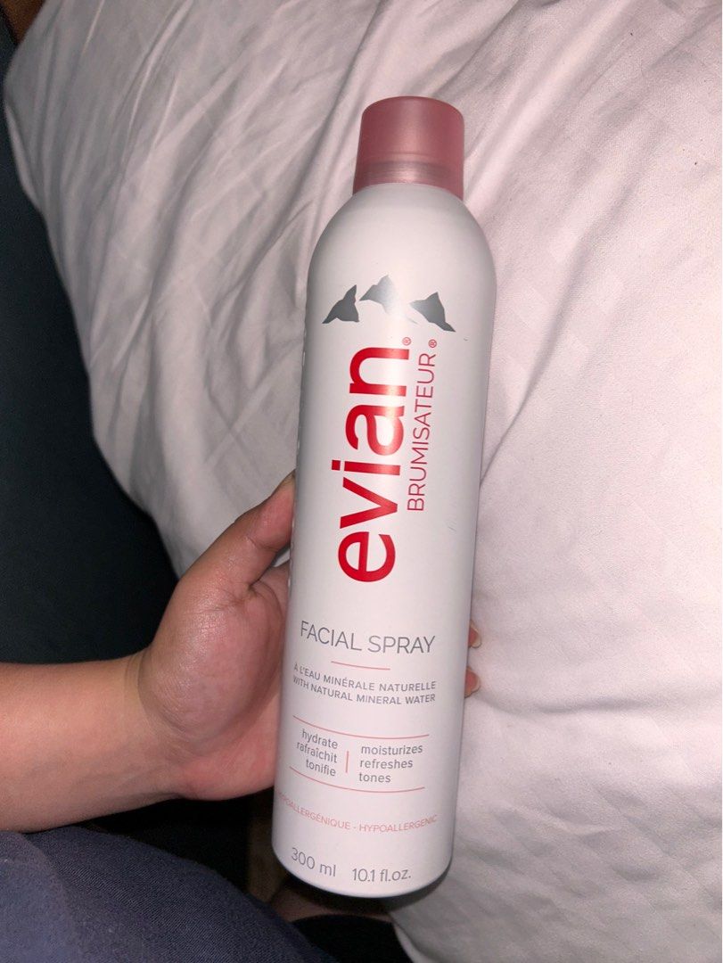 EVIAN Facial Spray (Category: Face Care) located in Manila. Submitted by trixieann_ (Listing ID 1374395991, Image 2). Description: 100% Authentic Hypoallergenic With natural mineral water Such a steal to freshen and moisturise your skin! .