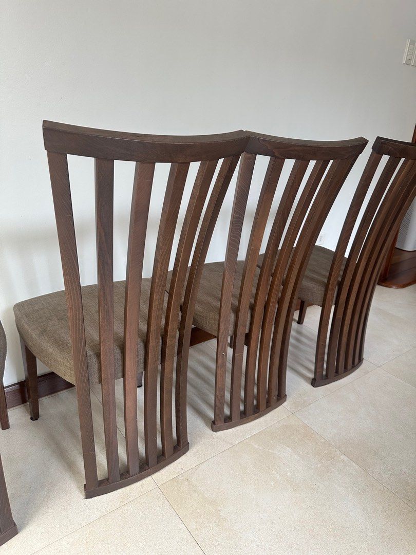 Furniture republic dining chairs (Category: Tables & Sets) located in Muntinlupa City. Submitted by pushpop02 (Listing ID 1374401391, Image 3). Description: Furniture republic chairs Bought 7.5k each last 2023 Selling the set of 4 for 8k Rfs: redecorating.