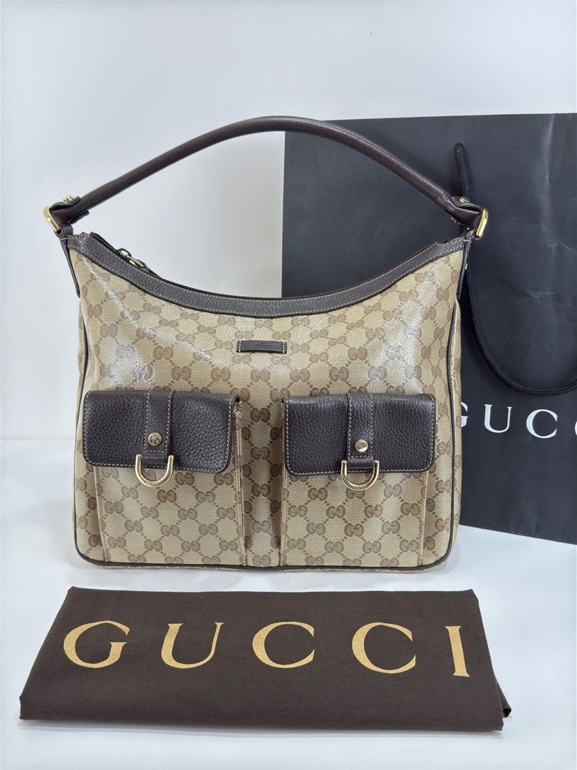 Gucci Crystal (Category: Luxury Bags & Wallets) located in Manila. Submitted by luxuryprelovedbagsby_by_agnes (Listing ID 1374406572, Image 1). Description: G G Crystal Shoulder Bag 32k only 🌸 In excellent condition Dimensions : W27cm x H25cm x D10.5cm x 11cm Accepting credit card payments Safe and contactless payment up to 36 months! Pay conveniently online . We offer you a safe and convenient way of paying online via link or email. No need to 