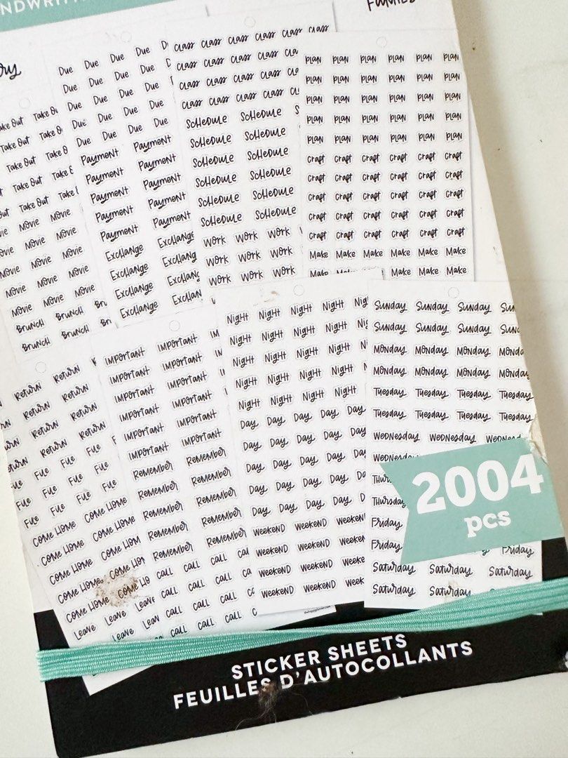 happy planner mambi planner stickers handwritten plans (Category: Stationery & School Supplies) located in Antipolo. Submitted by crafts.etcetera (Listing ID 1374345926, Image 2). Description: new, unused but stored for some time cover had storage marks.
