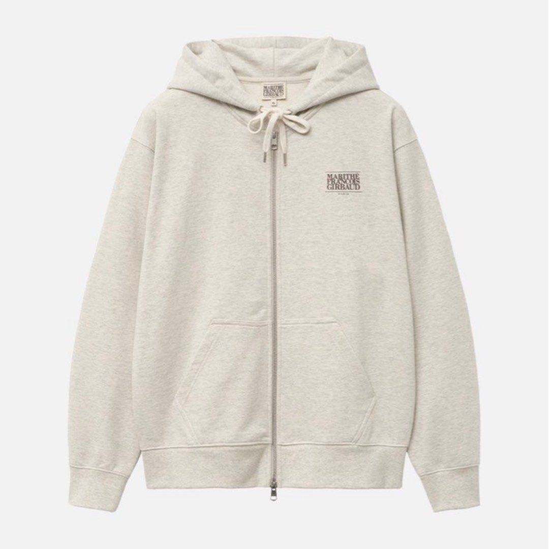 Marithe Francois Girbaud Oatmeal Zip up hoodie jacket, Women's