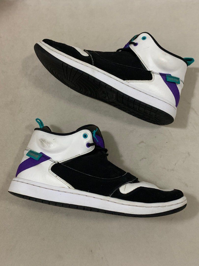 Nike Jordan fadeaway black white grape, Fesyen Pria, Sepatu