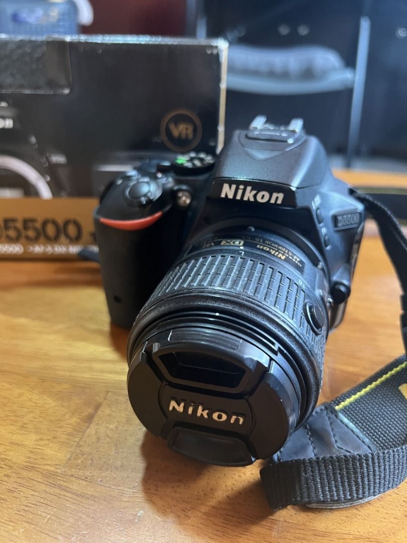 Nikon D5500 (Category: Cameras) located in Quezon City. Submitted by fdsb_03 (Listing ID 1374396120, Image 1). Description: Nikon D5500 - With Wifi and Bluetooth - Includes kit lens 18-55mm - With strap and bag - 1 battery - No memory card - Camera body skin peeled.