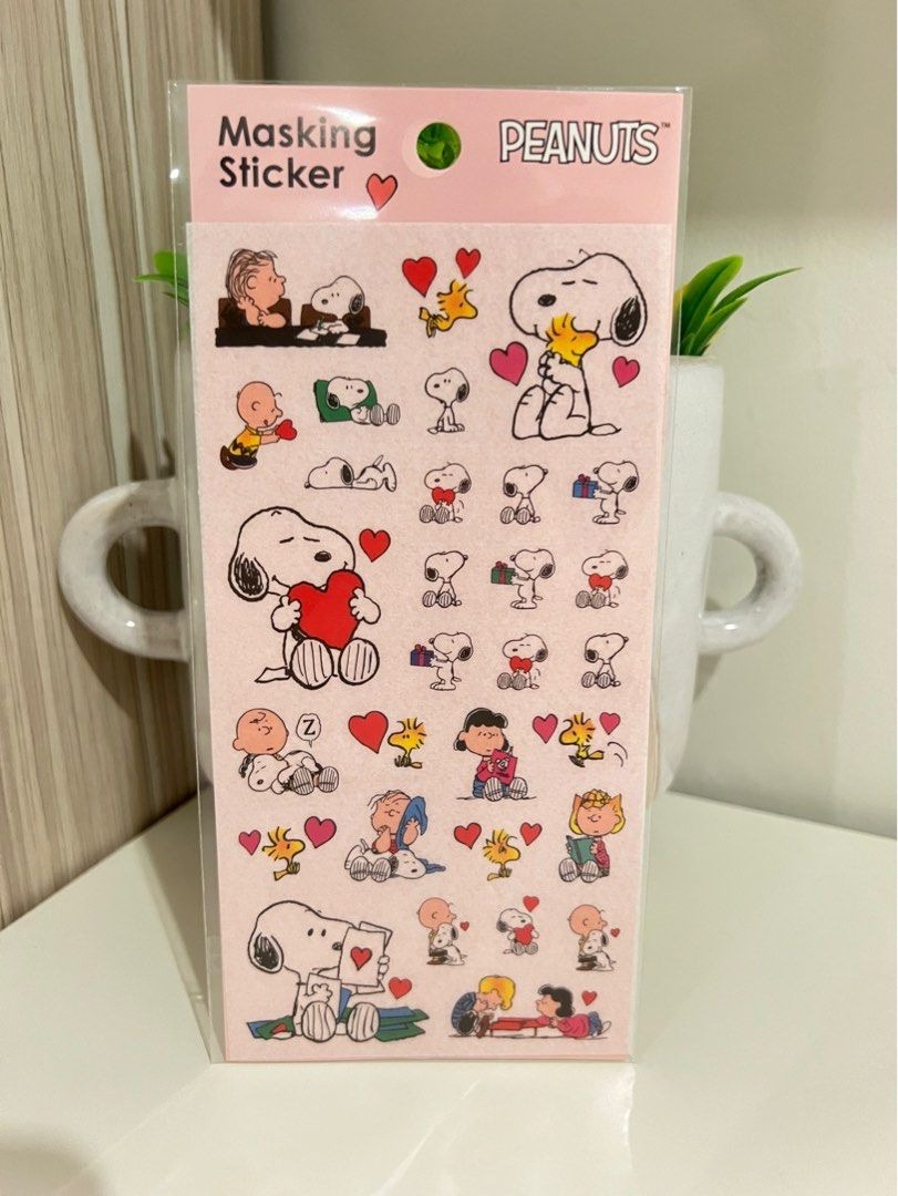 Peanuts Snoopy Love Masking Sticker Sheet, Hobbies & Toys, Stationery ...