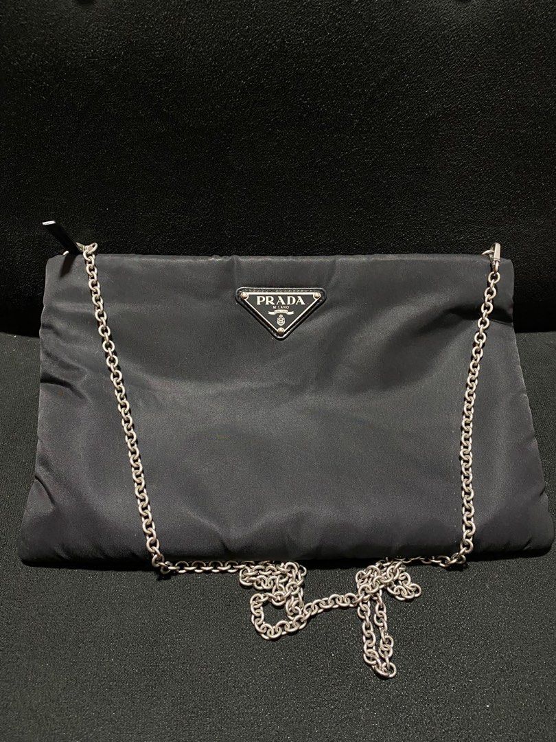 Prada sling chain bag (Category: Luxury Bags & Wallets) located in Baguio. Submitted by fullroom.dgs (Listing ID 1374510750, Image 1). Description: Prada sling chain bag excellent condition authentic please check photos.