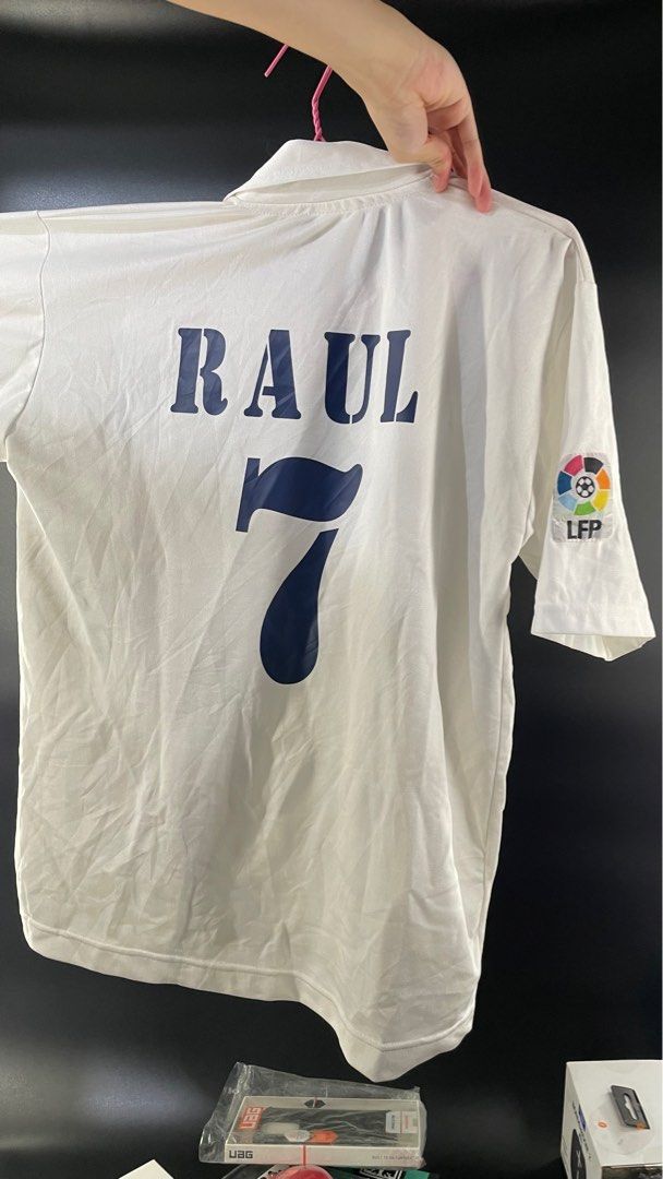 Real Madrid 2002-03 Centennial Home (Category: Activewear) located in Singapore. Submitted by ego_ista (Listing ID 1374446256, Image 2). Description: Released for 2002-03 season to celebrate the club's 100th anniversary. It comes with club legend, Raul's nameset. Price is negotiable .