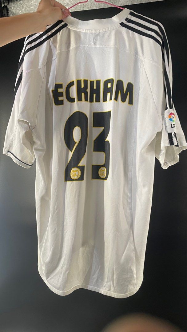 Real Madrid 2003-04 Home Kit (Category: Activewear) located in Singapore. Submitted by ego_ista (Listing ID 1374474142, Image 2). Description: Real Madrid 2003-04 Home kit. A big-money galactico hailing from England, Beckham is the 4th Englishman who played for Madrid. Price is negotiable..