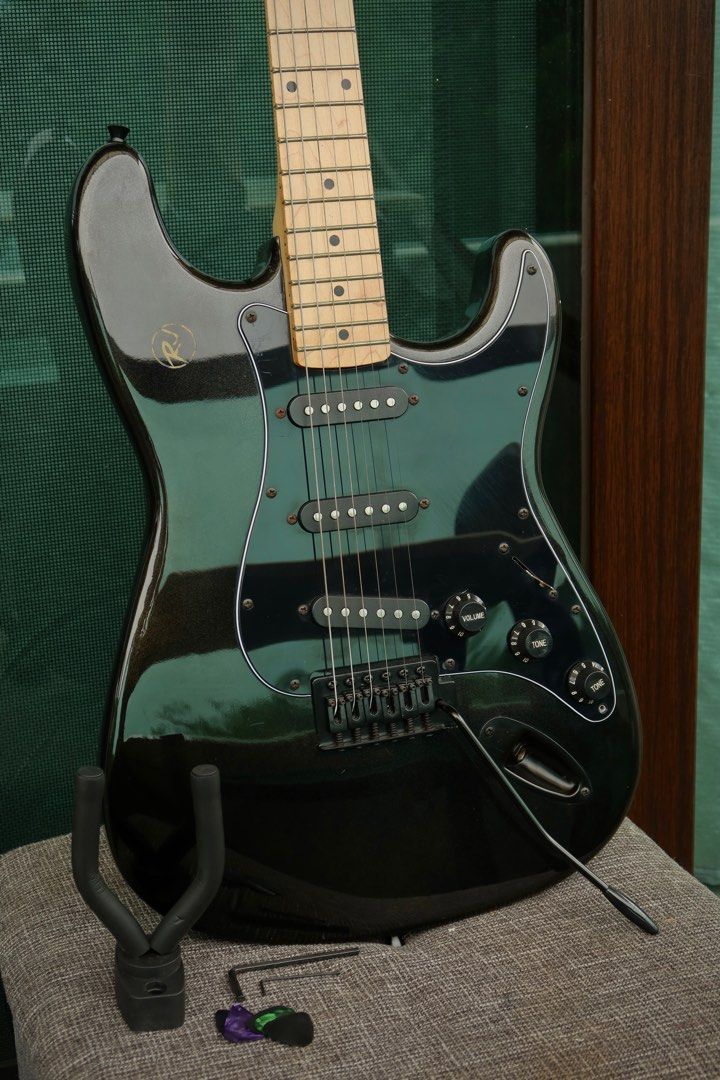 RJ Guitars | Telecaster Electric Guitar (Category: Musical Instruments) located in Antipolo. Submitted by cszsc (Listing ID 1374366504, Image 1). Description: SPECIFICATIONS: - Brand: RJ Guitars - Model: Telecaster Electric Guitar - Color: Black (Grainy Black color) - 21 Frets NOTES: - Item is in good condition - Fully functional, just needs proper cleaning - Has one missing pickguard screw (near tone control), but does not severely affect the st