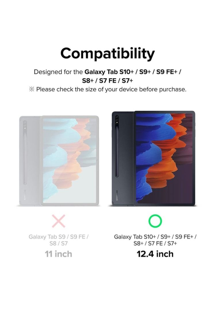 Samsung Tab S7 Plus / Tab S8 Plus 12.4" Premium Tempered Glass Screen Protector (Clear) (Category: Cases & Covers) located in Quezon City. Submitted by mobilehub_ (Listing ID 1374353262, Image 2). Description: Designed for : Samsung Tab S7 Plus / Tab S8 Plus Ultra clear Full adhesive Shatter proof Scratch proof Touch sensitive Easy Installation High transparency The screen protector provides the maximum protection Enables the proper space for the