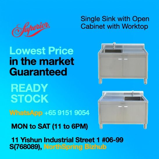 Single Sink with Open Cabinet with Worktop440895295236362240