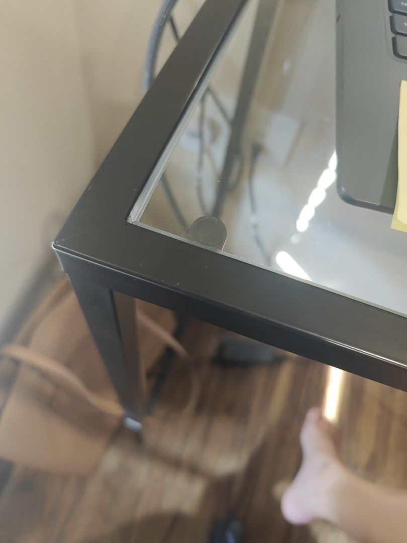 Study Table (Category: Tables & Sets) located in Singapore. Submitted by fifi24 (Listing ID 1374406272, Image 2). Description: not wood. table feels like aluminum n glass. sturdy. scratches length 100cm depth 36cm.