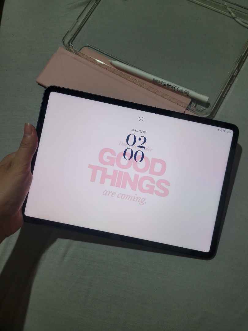 XIAOMI PAD 7 (Category: Android) located in Manila. Submitted by jajin_n (Listing ID 1374498247, Image 3). Description: Specs: Snapdragon 7+ Gen 3 144hz Screen Refreshrate 11.2 inch screen display 8850mAh Battery Capacity 45watts Fast Charging 8+128GB 2 months old Super kinis, no scratch or dents Lady owned Good as new, for note takings and watching movies lang nagamit Hindi masyadong nagamit since may laptop May tempered glass Free 2 pink cases 
