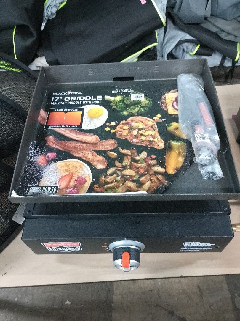 17" TABLE TOP GAS GRIDDLE. BLACKSTONE (Category: BBQ, Grills & Hotpots) located in Quezon City. Submitted by AlexaXander (Listing ID 1374521938, Image 2). Description: *17" TABLE TOP GRIDDLE *BRAND: BLACKSTONE *COOKING AREA: 43.8cm X 39.4cm *INCLUDES: COVER, CARRY BAG, & 3PCS. COOKING SET *FOR MORE DETAILS: PLS.CALL OR TEXT CP #: 09081334158.