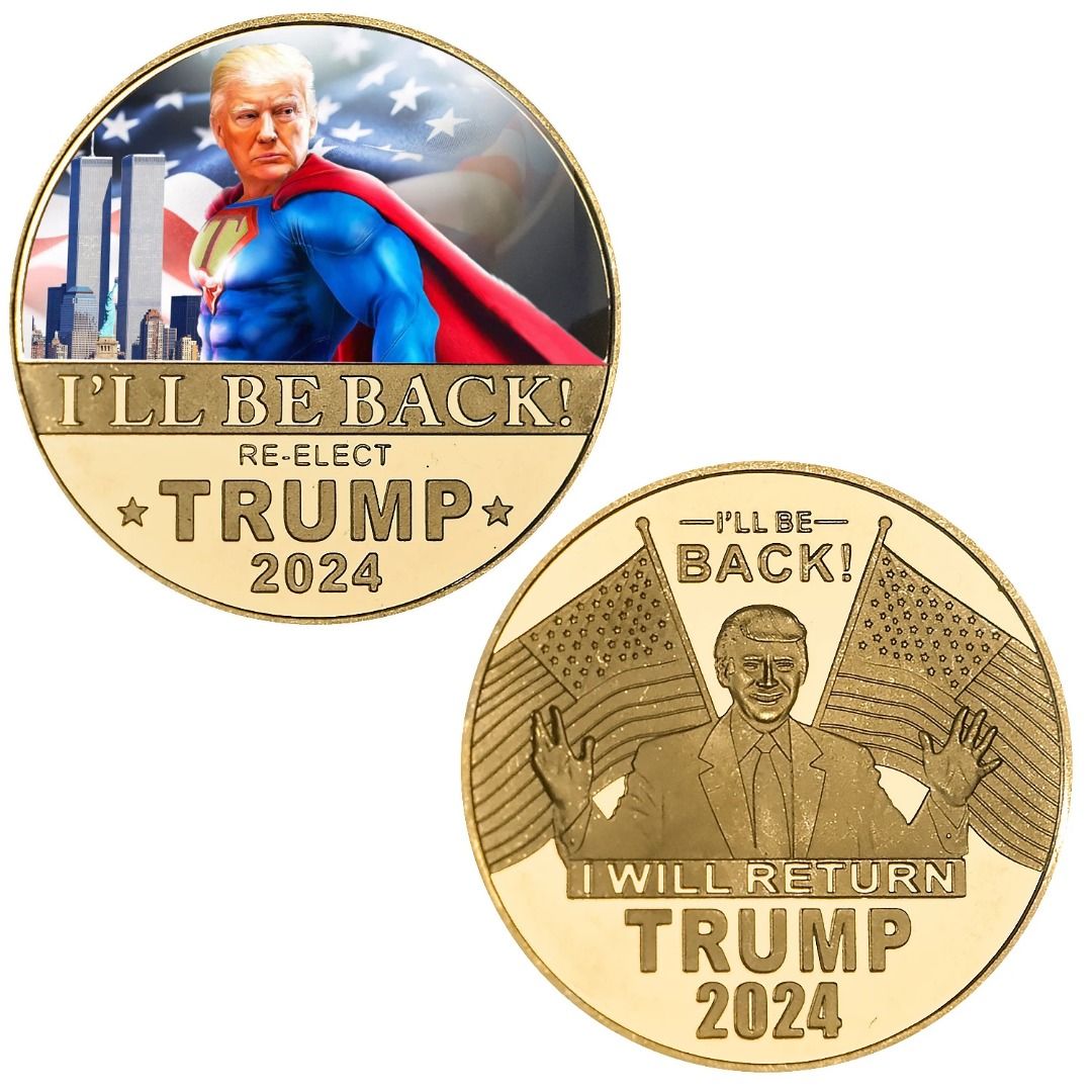 5pcs Donald Trump Re-elect Golden Challenge Coins in Gift Box US 47th  President Support Medal Holiday Gifts, 興趣及遊戲, 收藏品及紀念品, 錢幣- Carousell