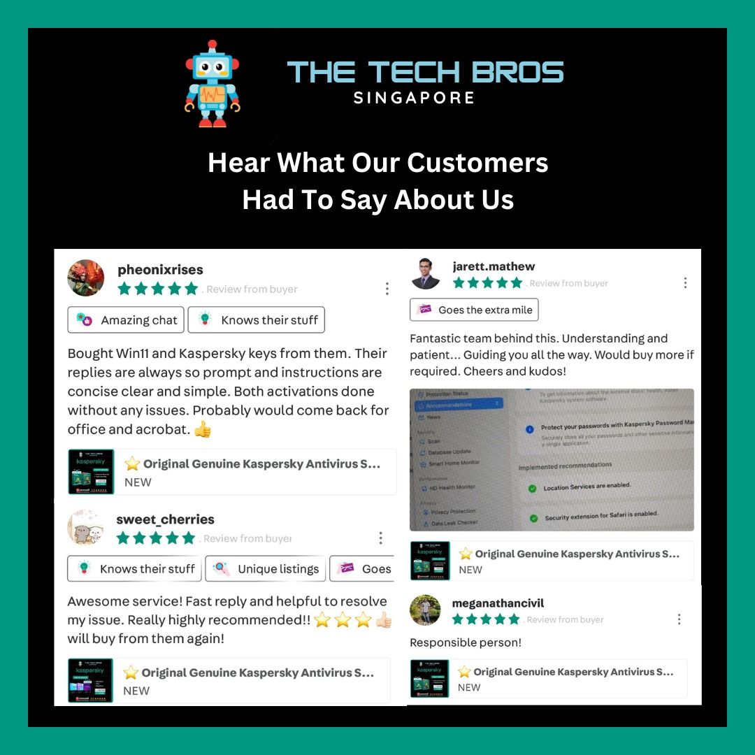 ⭐ Kaspersky Plus Antivirus Software for Windows & MacOS | 1-5 Devices 1-2 Years⭐[Thetechbrosg] (Category: Software) located in Singapore. Submitted by thetechbrosg (Listing ID 1374614658, Image 2). Description: 🔥 ABOUT KASPERSKY🔥 Kaspersky is an antivirus software, which helps protect computers, smartphones, and other devices from viruses, malware, ransomware, and other forms of cyber threats. The software uses advanced technologies like machin