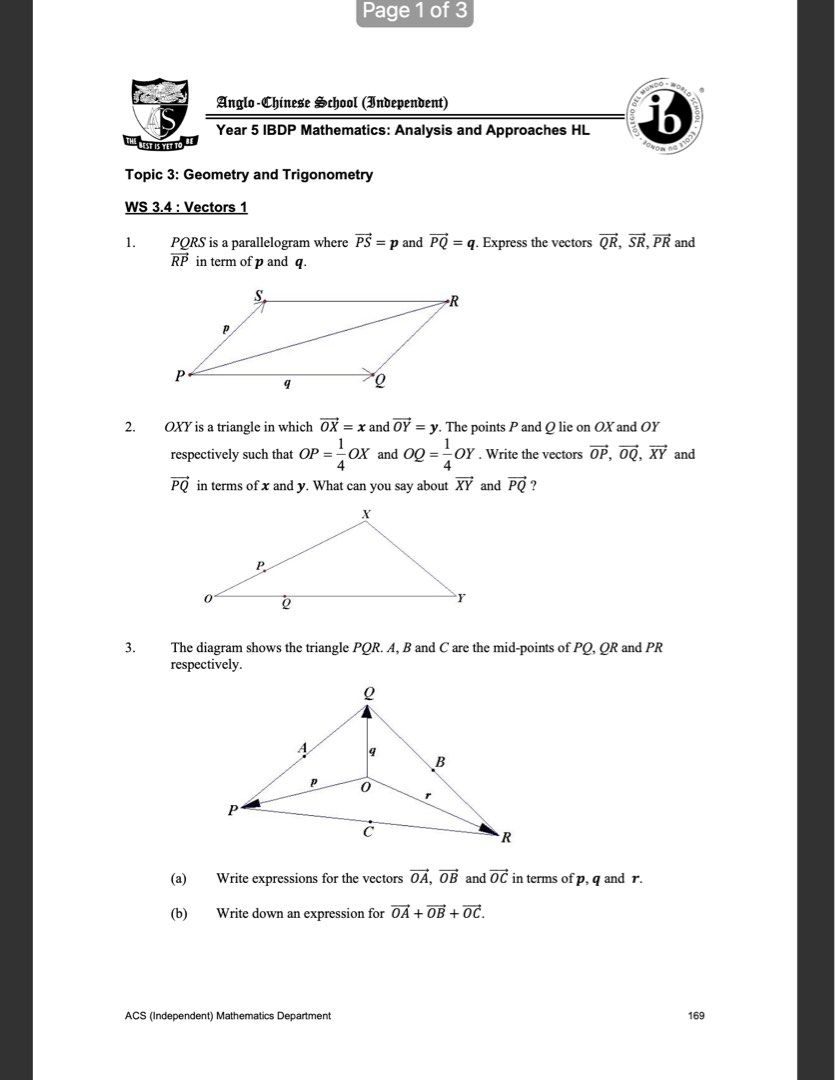 ACSI IB HL Mathematics Notes and Assignments PDF, Hobbies & Toys, Books ...