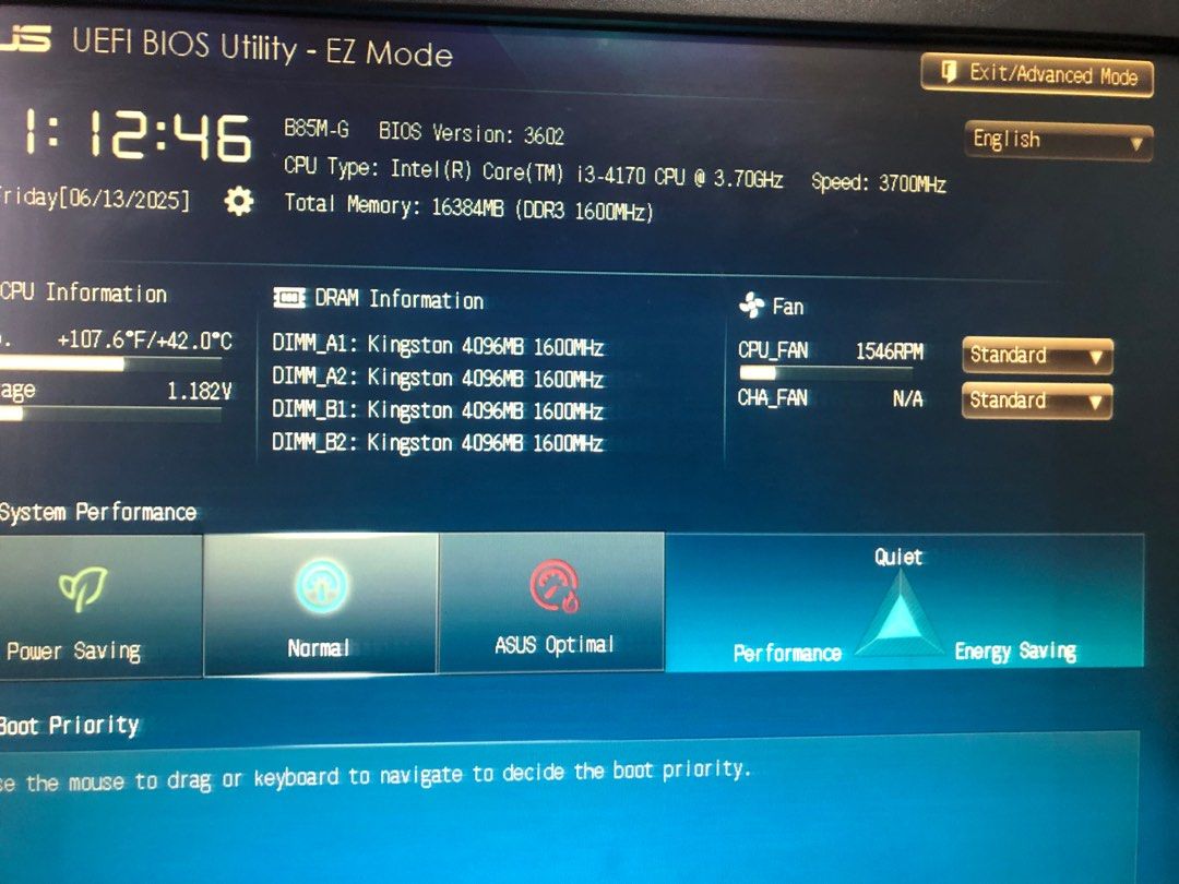 ASUS B85M-G (4 RAM slots) with i3 4th gen (Category: Desktops) located in Quezon City. Submitted by mackoy911 (Listing ID 1374542562, Image 2). Description: Tapat na po! Sure last price! Available, as long as listed. Will mark as SOLD or RESERVED kapag maayos ang deal. ASUS B85M-G motherboard with HDMI out i3-4170 processor, stock cooler (palitin na) 16GB (4 x 4GB) HyperX DDR3 1600 No SSD HDD or OS (kasi wala nga mga drive) FREE: standard PSU (AS