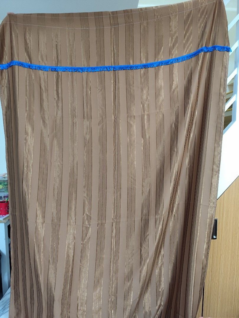 Black out curtains (Category: Curtains & Blinds) located in Quezon City. Submitted by unicorn.val (Listing ID 1374558341, Image 3). Description: Red Blackout Curtains - 220cm x 210cm -P300 Brown blackout curtain with blue tassle - 250cm x 140cm -P300 Brown curtain - 140cm x 130cm -P200 Can take all.