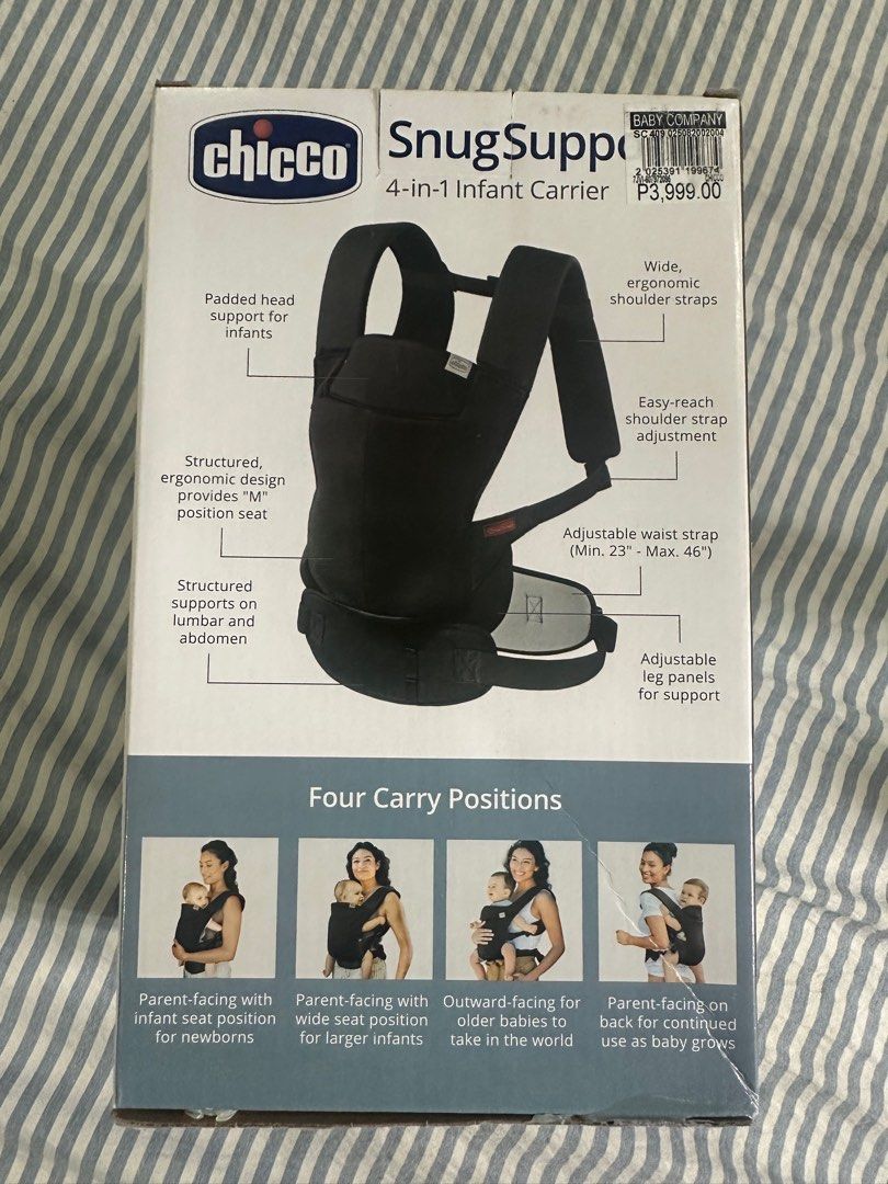 Chicco 4-in-1 Infant Carrier (Category: Carriers & Slings) located in Caloocan City. Submitted by vinzane (Listing ID 1374532698, Image 3). Description: Good as new. Slightly used because my baby shifted to use stroller..