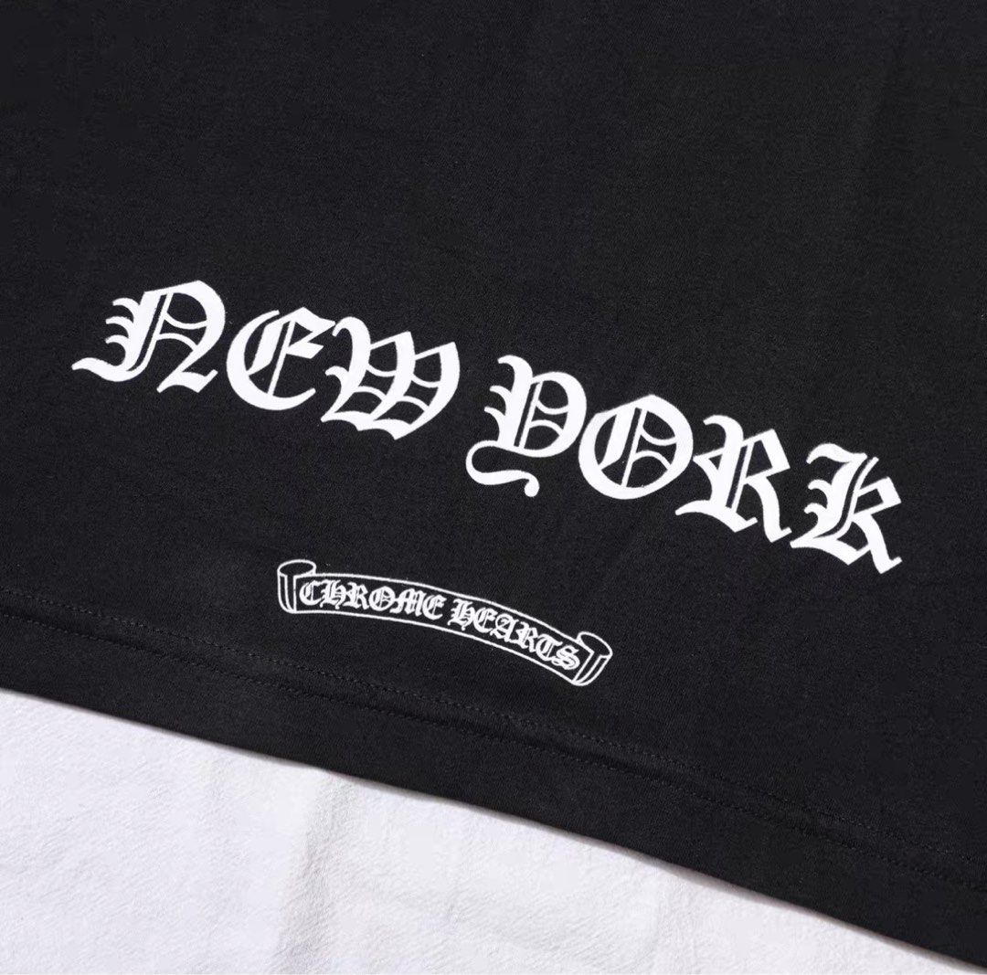 Chrome Hearts 克羅心黑色New York 紐約城市限定馬蹄十字花臂長袖Tee