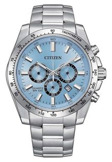 CITIZEN 星辰 石英系列 QUARTZ AN8230 series WR 10 bar 防水 不銹鋼 粉藍色面 AN8230-59L64232045535875110