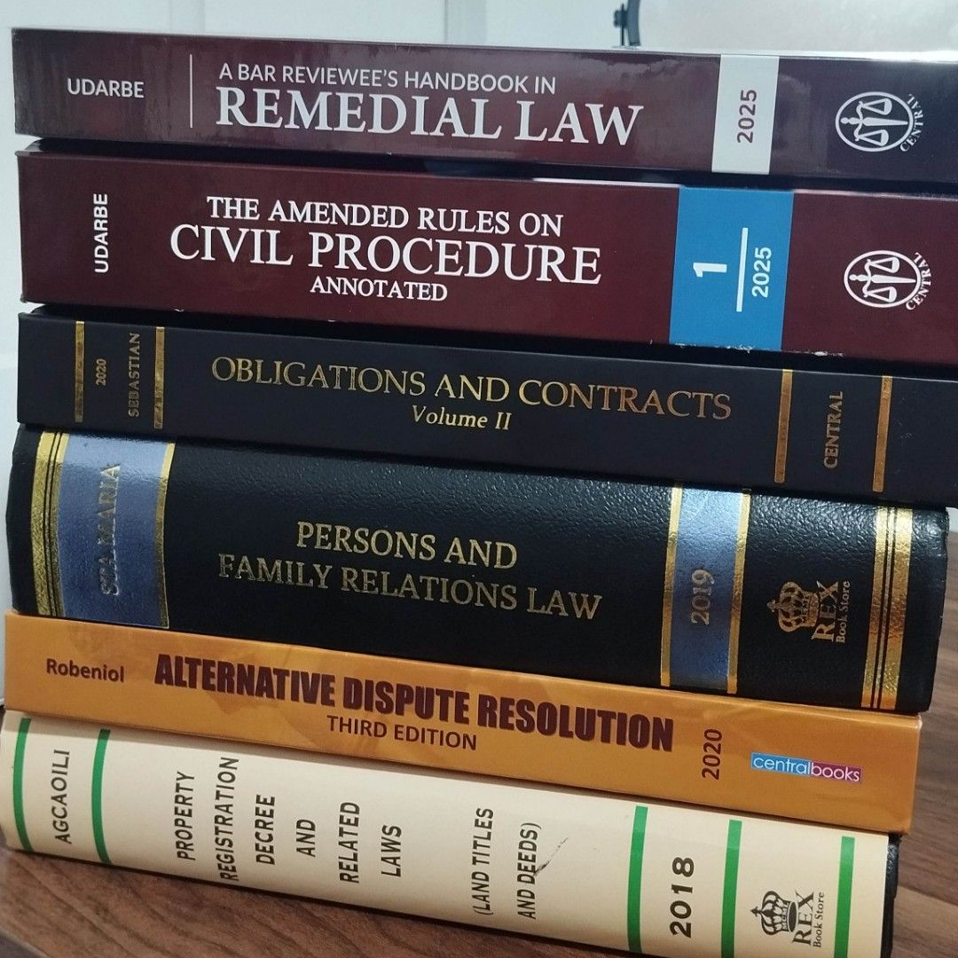 LAW BOOKS (Category: Textbooks) located in Cavite. Submitted by trishadvb (Listing ID 1374604739, Image 1). Description: FOR SALE: 🟢 Obligations and Contracts 2020 - Sebastian, brand new Php 800 🟢 Reviewer Bundle: Php 500 5 books, brand new - Commercial Law Reviewer - Pre-Week in Criminal Law - Legal Ethics & Practical Exercises Reviewer - Taxation Reviewer - Taxation Digest ✖️ Alternative Dispute Resolution 2020 - Robeniol, minimal highlights 