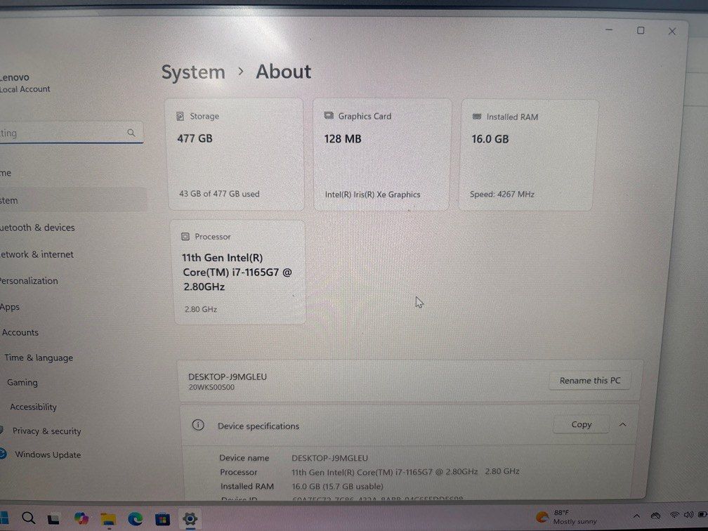 Lenovo X13 Gen 2 i7-11gen / 16gb / 512gb (Category: Laptops & Notebooks) located in Singapore. Submitted by astore2000 (Listing ID 1374536763, Image 2). Description: Lenovo Model : X13 Gen 2 CPU : i7-11gen Ram : 16Gb Ssd : 512gb Window : 11 pro Condition : 9/10.