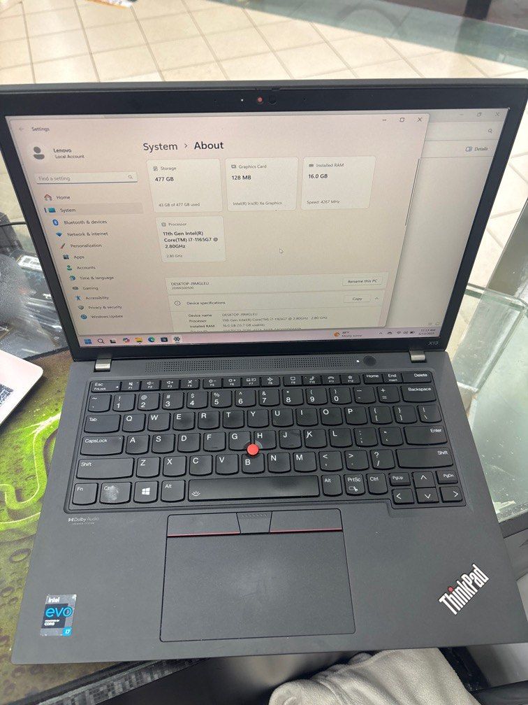 Lenovo X13 Gen 2 i7-11gen / 16gb / 512gb (Category: Laptops & Notebooks) located in Singapore. Submitted by astore2000 (Listing ID 1374536763, Image 1). Description: Lenovo Model : X13 Gen 2 CPU : i7-11gen Ram : 16Gb Ssd : 512gb Window : 11 pro Condition : 9/10.