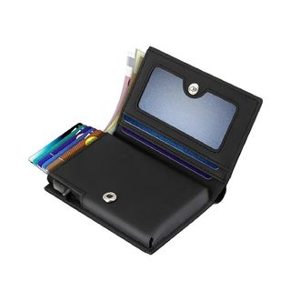 Men's Credit Card Holder Slim Fit Pop-Up Metal Wallet with RFID Blocking Automatic Pop-Up Card Holder Simple Carbon Fiber Leathe64228428278145110